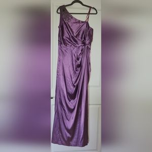 Adrianna Papell Purple One Shoulder Dress - Size 14